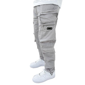 กางเกงฮาเร็มคาร์โก้ผู้ชายสั่งทำขายส่ง ทรงปกติ ใส่ทำงานกลางแจ้ง ผ้าแคนวาสระบายอากาศ มีกระเป๋าข้างและกระเป๋าใบใหญ่ - Product Image 2