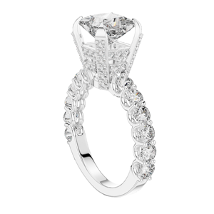 Anillo de Compromiso con Diamante de Laboratorio Corte Princesa de 3.76 CT, Claridad VVS-VS EF, Opciones en Oro de 18K y Plata, Diamante de Laboratorio y Moissanita - Product Image 5
