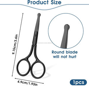Personal Care Round Tip <b>Small</b> Cosmetic Facial Safety Special Mini Scissors Eyebrow Scissors For Men and Women Wholesale - Product Image 2