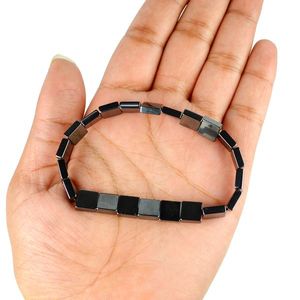 Bracelet en cristal d'hématite carré plat - Product Image 4