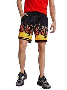 Flame logo sublimación malla corta alta calidad personalizado hombres 5 pulgadas costura interna malla pantalones cortos transpirable estampado Hombres Nuevo - Product Image 4