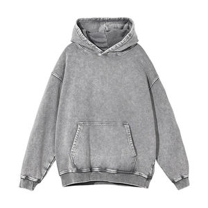 Sudaderas con capucha Old Vintage 100% Cotton Acid Washed Hoodie para hombres High Street Series Estilo casual con Old Vintage Washing Winter - Product Image 3