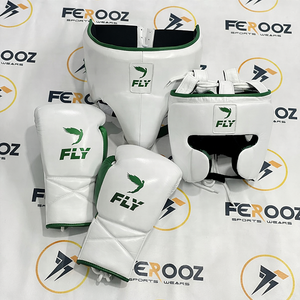2026 Nuevo y de gran venta Set de Boxeo Profesional de Alta Calidad Blanco Naranja para Combate y Sparring con Súper Lazos y Cordones - Product Image 3