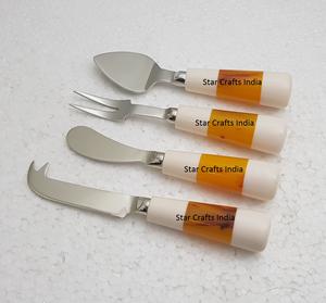 Poxy-Juego de Herramientas de acero inoxidable para el hogar, Teel de acero inoxidable con mango recreativo y Chapado en plata - Product Image 4