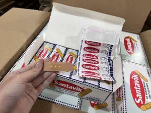 Santa vik OEM Drei-Loch-Pflaster Atmungsaktiver Erste-Hilfe-Verband <span class=keywords><strong>Sport</strong></span> band Belüftung Plain Fabric Adhesive <span class=keywords><strong>Plaster</strong></span> - Product Image 4