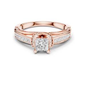 Bague en diamant de laboratoire taille princesse 1,156 CT pour femme, clarté VVS-VS EF, or 18 carats, 14 carats, 10 carats et argent 925, rose, jaune, blanc - Product Image 3