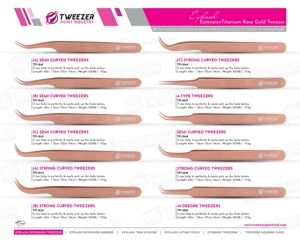 Pinzas profesionales para extensión de pestañas de acero inoxidable, pinzas para pestañas antiestáticas con agarre de diamante, su propio diseño de logotipo, alta belleza - Product Image 6