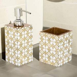 ชุดอ่างอาบน้ำทำจากไม้ที่ทำด้วยมือหรูหราตู้ทำสบู่และแก้วน้ำสำหรับตกแต่งบ้านใช้ในชีวิตประจำวัน - Product Image 3