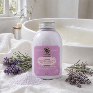 Poudre de Lait de Bain à la Lavande avec Huile de Pépins de Raisin Hydratante Style Cléopâtre Bain de Spa 250g - Product Image 1