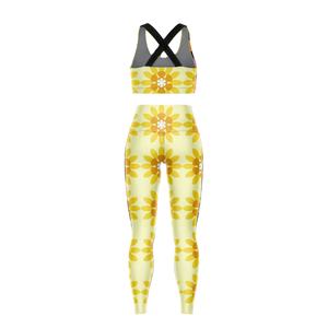 Custom Sublimation Print Gym Workout <b>Women</b> <b>Compression</b> Sports Bra Leggings Sublimation Yoga Set - Product Image 4