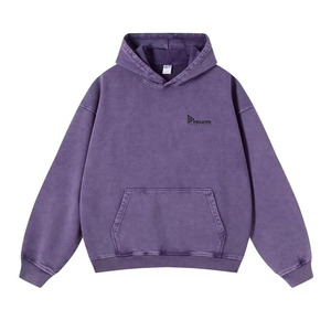Sweat à capuche uni surdimensionné à épaules tombantes, sweat à capuche délavé à l'acide, sweat à capuche unisexe de haute qualité pour hommes - Product Image 2