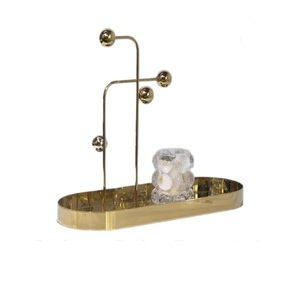 Plateau de service en métal de forme arrondie décoratif gravé à la main pour la décoration de mariage, de la maison, de la cuisine, de la restauration, article utilisé - Product Image 5