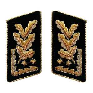 Oem Custom Color Bullion Wire Hand Embroidered Gorget Pin Collar Patch With Snap Button and Brass Clip Collar <b>Tap</b> <b>Attachment</b> - Product Image 5