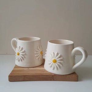 Flower Design Ceramic <b>Cup</b> <b>set</b> of 2 For Home Hotel or Restaurant White Color Round Shaped Tabletop Coffee or Tea <b>Cup</b> And saucer - Product Image 1