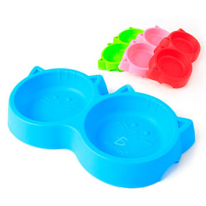 Ciotola Regolabile a Forma di Gatto in Plastica per Alimenti per Animali Domestici, Solida, per Interni/Gabbia, con Funzionalità per Interni/Viaggi - Product Image 2