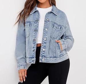 Veste en jean unisexe surdimensionnée de style vintage, design personnalisé, respirante, décontractée, en jean bleu, légère, vente en gros pour l'hiver - Product Image 4