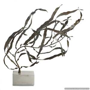 Sculpture d'arbre fantaisie en métal plaqué argent - Product Image 3