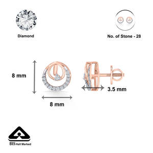 Pendientes de Diamantes con Aro Solar en Oro Rosa para Mujer - Product Image 6