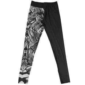 Verde Lima estampado gráfico mujer Control de barriga Yoga gimnasio entrenamiento pantalones cintura elástica transpirable sostenible mallas ecológicas - Product Image 3