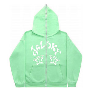 Sweat à capuche zippé intégral pour homme, personnalisé, de haute qualité, brodé, hiver, lourd, 100% coton - Product Image 2