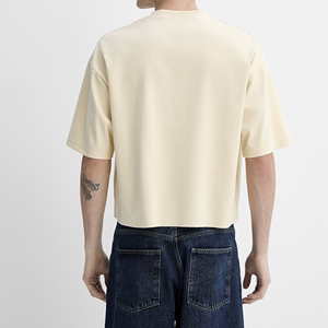 เสื้อยืดผู้ชาย 220 กรัม ผ้าคอตตอน 100% สไตล์สตรีทแวร์ โลโก้สั่งทำด้านหน้า คอกลม ทรงครอป ปกติ ไม่ยับ ระบายอากาศได้ดี - Product Image 2