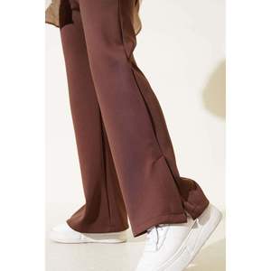 Marrón para pantalones de buceo con cintura elástica transpirable Pantalones largos con aberturas para las piernas Estilo casual Decoración hueca Tamaño XL Color - Product Image 1