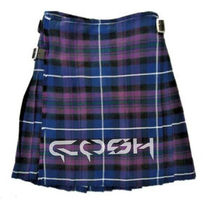 Kilt à carreaux bleus pour hommes, tartan, traditionnel écossais, 5 verges, laine acrylique ajustable, fabriqué à la main par le fabricant COSH - Product Image 1