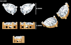 Pendientes de Perlas de Agua Dulce con Diamantes CVD HPHT de Corte Pera de 4 Quilates Certificados por IGI, Oro de 14K, Modernos para Niñas y Mujeres, para Boda y Compromiso - Product Image 6