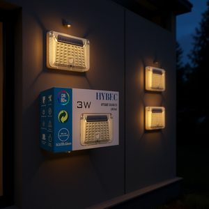 HYBEC Outdoor Solar <b>Panel</b> <b>Wall</b> Lamps 300lm Modern Outdoor Lighting Solution - Product Image 3