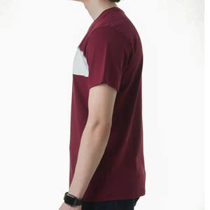 Camisetas personalizadas para hombre, camiseta roja a rayas de nailon con cuello redondo, camiseta a rayas de algodón premium de corte regular. - Product Image 1