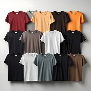 Pur 100% coton tricoté tissu unisexe Sport plaine T-Shirt à manches courtes garçons et hommes surdimensionné t-shirts à séchage rapide - Product Image 2