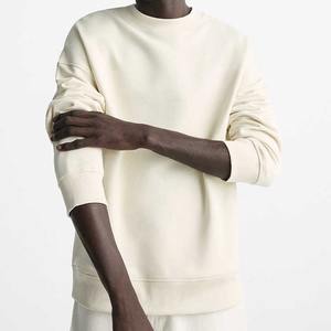 Sweat-shirt à col rond personnalisé 100% coton pour homme, surdimensionné, épaules tombantes, streetwear, col rond côtelé, pull pour homme - Product Image 4