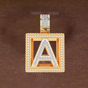 925 Plata chapada en oro Iced Out VVS Baguette Moissanite diamante personalizado letra A colgante para hombres de Hip Hop - Product Image 2