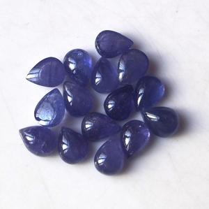 Tanzanite bleue naturelle en forme de poire Cabochon coupe 4x5mm pierre précieuse en vrac pour bijoux - Product Image 1