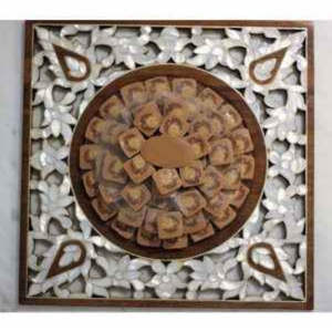 Platos de Madera de Acacia con Incrustaciones de Nácar, Ecológicos, Modernos y de Lujo, para Servir en Fiestas, Forma Ovalada, Acabado Pulido, Regalo Empresarial - Product Image 6