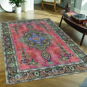 พรมพิมพ์ลายดีไซน์วินเทจ สีน้ำเงินและสีน้ำตาล สไตล์โบฮีเมียนตุรกี สำหรับตกแต่งภายในบ้าน หรูหรา ผลิตจากกำมะหยี่คุณภาพสูง - Product Image 2