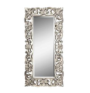 Espejo de Cuerpo Entero Tallado Floral Blanco Antiguo Hecho a Mano para un Estilo de Hogar Vintage y un Aspecto de Decoración de Lujo - Product Image 3