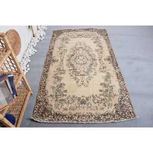 พรมวินเทจ ขนาด 3.7x6.7 ฟุต พรมตุรกี สีเบจ-น้ำตาลลายพราง - Product Image 1