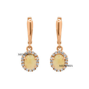 Natural Ethiopian <b>Opal</b> and Cubic Zircon Gemstone 925 Solid Sterling Silver Handmade Victorian <b>Earrings</b> Jewelry for Wholesale - Product Image 3