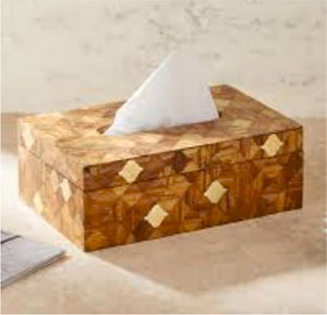 Boîte à mouchoirs en bois rectangulaire boîte à mouchoirs en bois simplement finie pour la maison et la cuisine - Product Image 2