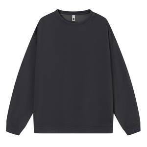 Venta al por mayor de alta calidad Puls tamaño 100% poliéster sudaderas con capucha para hombre Sudadera con cuello redondo y hombros caídos en blanco - Product Image 4