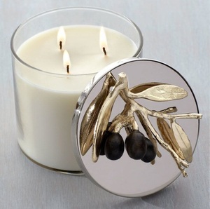 Ensemble de bougies parfumées en verre blanc de luxe cadeau d'aromathérapie minimaliste élégant pour la maison Spa décor romantique lueur relaxante avec Floral - Product Image 4