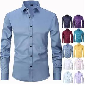 Camisa de vestir Formal informal de tendencia superior para hombres, uso de oficina, camisas de vestir formales de negocios transpirables con botones para hombres - Product Image 5
