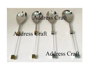 Usine en gros 18/8 en acier inoxydable salade serveur ensemble poignée en résine pour la maison hôtel Restaurant mariage événements cuisine utilisation - Product Image 4