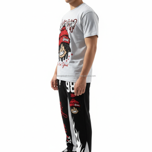 Mens Streetwear <b>T</b>-Shirt Jogger Set High Quality Cotton Eco-Friendly Lightweight Printed <b>Track</b> Pants Custom Cartoon Print 220/240 - Product Image 6