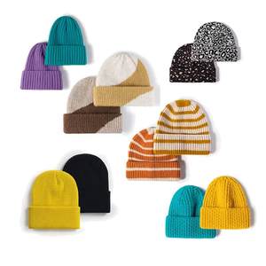 Solid Color Outdoor Warm Customize Winter Hats Skull <b>Caps</b> for <b>Men</b> Women Embroidery logo Cuffed Beanie - Product Image 6