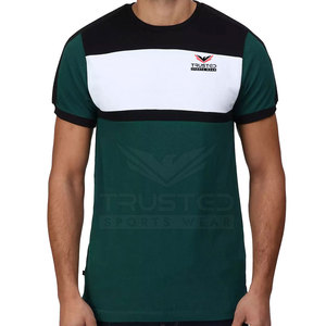 Camiseta de manga corta de algodón informal para hombre, el mejor material, camiseta Ringer - Product Image 1