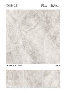 Designs modernes Carreaux vitrifiés émaillés en porcelaine de haute qualité 600x600mm Finition mate avec finition sculptée - Product Image 5