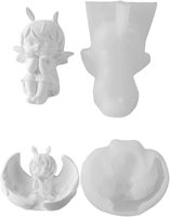 Poupée ange en plâtre fait main-Moule en silicone Moule ange fait maison DIY Girl avec plâtre Moules ange pour la décoration