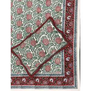 Hand Block Printed <b>King</b>-<b>Size</b> Cotton Double Bedsheet Pillow Covers Breathable PP Material Plain Style Flat <b>Sheet</b> for Hotel Use - Product Image 1